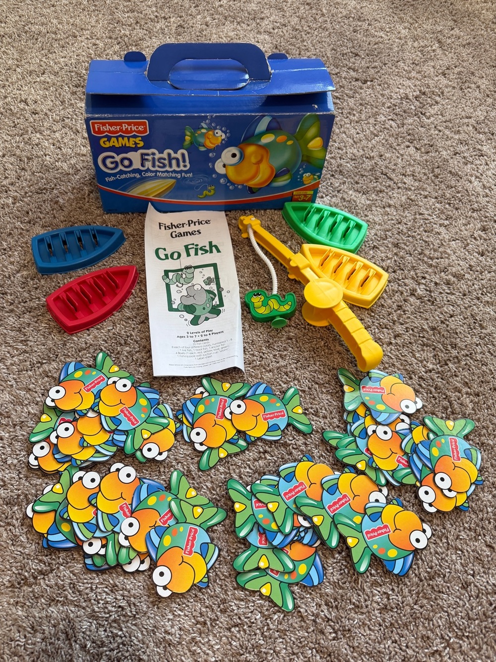 Fisher-Price Go Fish! Game COMPLETE Vintage 2000   Preschool Color Matching Kdg